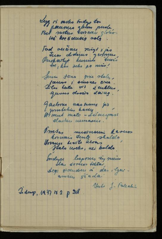 Žurnalisto, literato, vertėjo Kazimiero Pūro „Išrašai poezijos posmų iš tarpukario metų spaudos ir knygų“