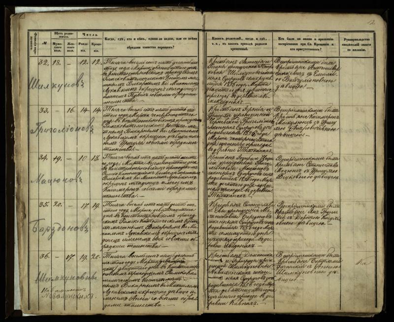 Vaškų (Konstantinavo) Romos katalikų parapijos bažnyčios 1855–1859 metų krikšto metrikų knyga