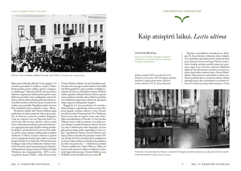 Šiaurietiški atsivėrimai : Pasvalio krašto istorijos ir kultūros žurnalas 2018, nr. 2 (45)