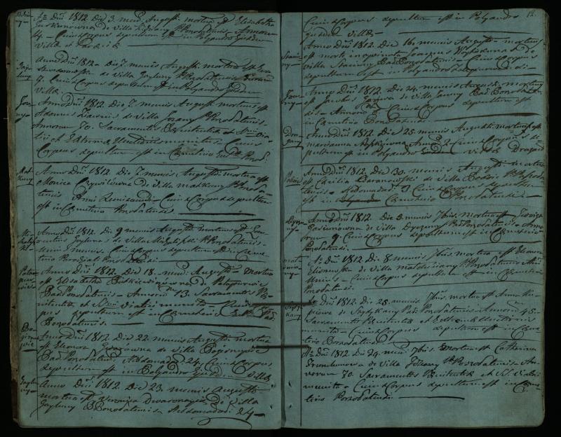 Pušaloto Romos katalikų parapijos bažnyčios 1810–1827 metų mirties metrikų knyga