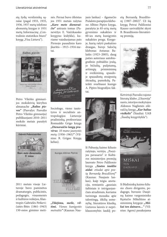 Šiaurietiški atsivėrimai : Pasvalio krašto istorijos ir kultūros žurnalas 2012, nr. 1 (32)