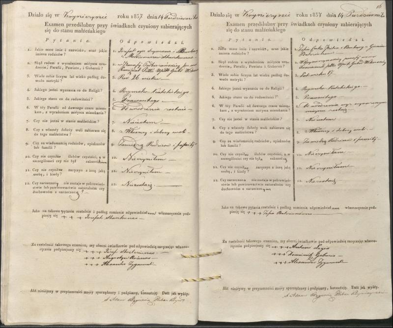 Krinčino Romos katalikų parapijos bažnyčios 1837–1839 metų priešjungtuvinės apklausos knyga