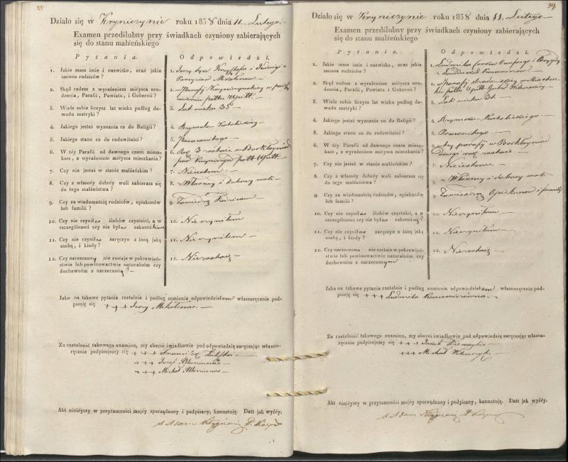 Krinčino Romos katalikų parapijos bažnyčios 1837–1839 metų priešjungtuvinės apklausos knyga
