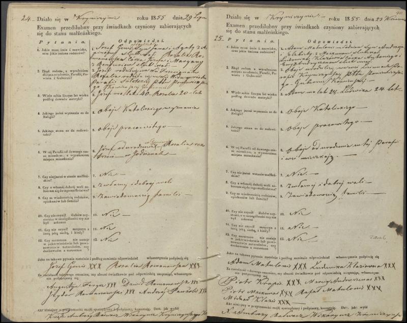 Krinčino Romos katalikų parapijos bažnyčios 1853–1862 metų priešjungtuvinės apklausos knyga