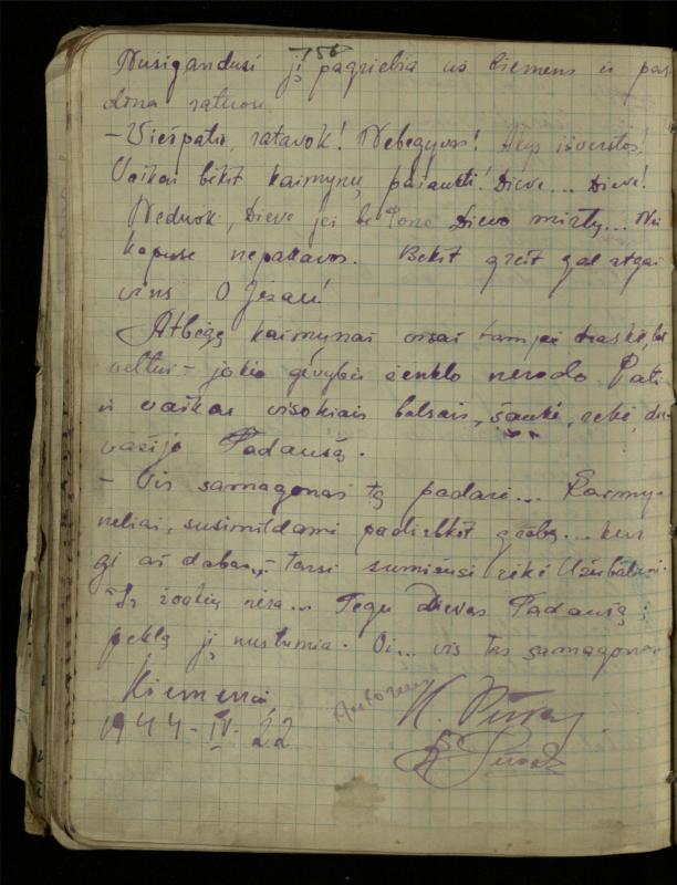 Žurnalisto, literato, vertėjo Kazimiero Pūro sąsiuvinis „Perskaitytų knygų ištraukos, mintys ir mano paties kūryba“