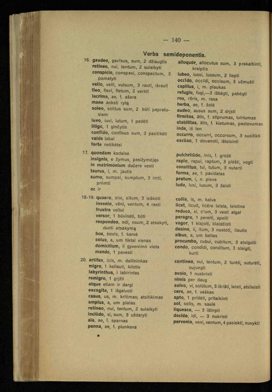 Lotynų kalbos chrestomatija: vidurinėms mokykloms vadovėlis (3-sios ir 4-sios klasės kursas) / K. Kliuksinas. – [Kaunas]: Koper. s-ga „Spaudos fondas“, 1932. – 191 p.
