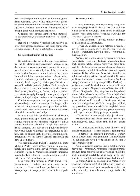 Šiaurietiški atsivėrimai : Pasvalio krašto istorijos ir kultūros žurnalas 2010, nr. 2 (29)