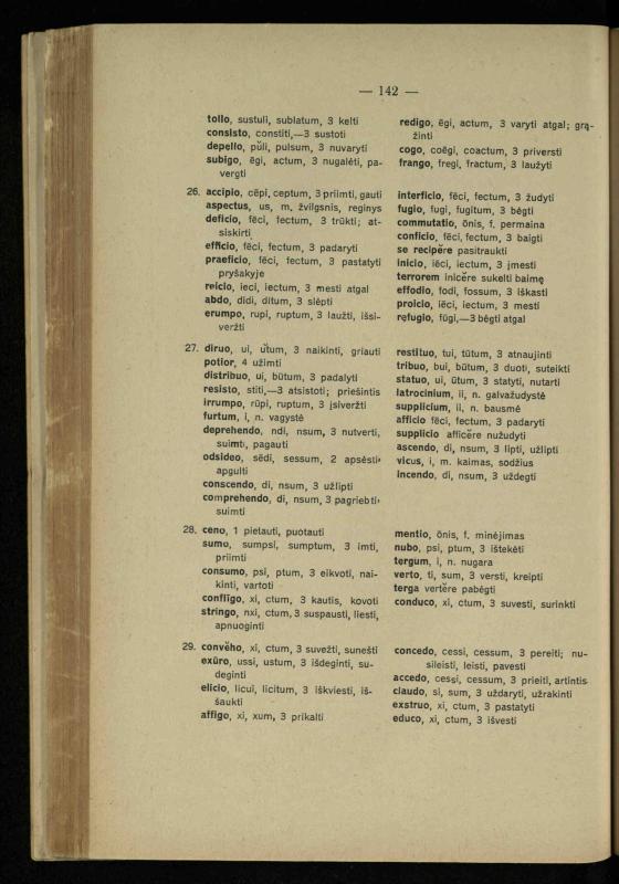 Lotynų kalbos chrestomatija: vidurinėms mokykloms vadovėlis (3-sios ir 4-sios klasės kursas) / K. Kliuksinas. – [Kaunas]: Koper. s-ga „Spaudos fondas“, 1932. – 191 p.