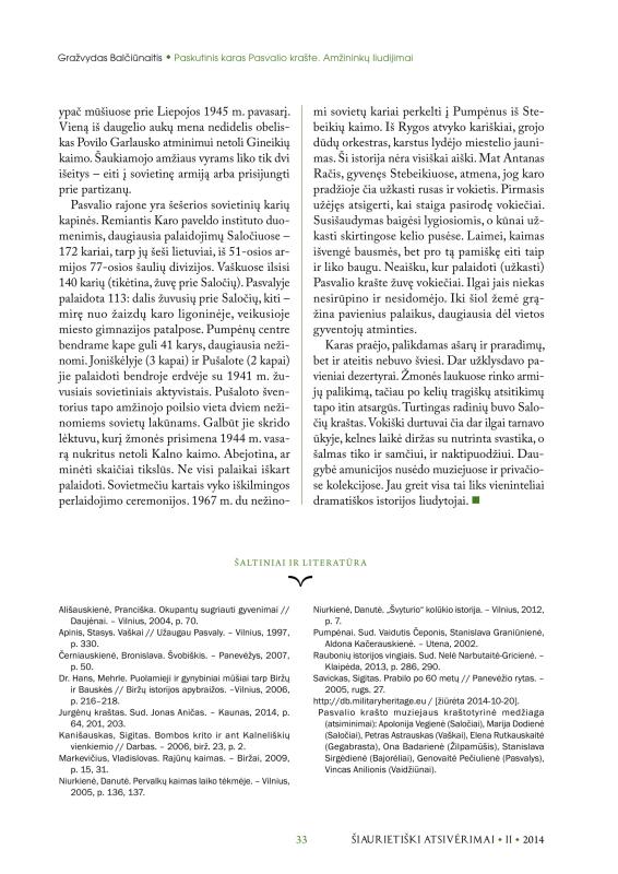 Šiaurietiški atsivėrimai : Pasvalio krašto istorijos ir kultūros žurnalas 2014, nr. 2 (37)