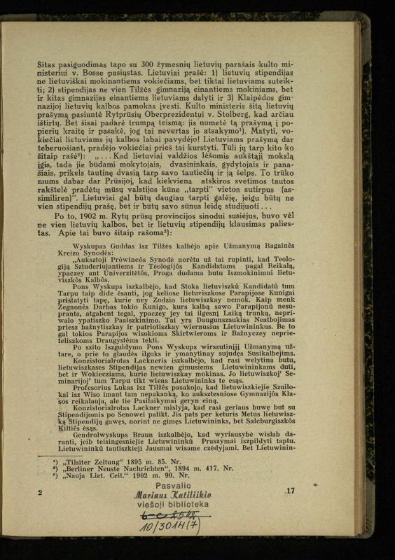 Mažosios Lietuvos mokyklos ir lietuvių kova dėl gimtosios kalbos / Ansas Bruožis; redagavo Vincas Vileišis. – Kaunas: Didž. ir Maž. Lietuvos kultūr. bendradarbiavimo s-gos Finansų m-jos tarnautojų skyriaus leidinys, 1935. – 94, [2] p.