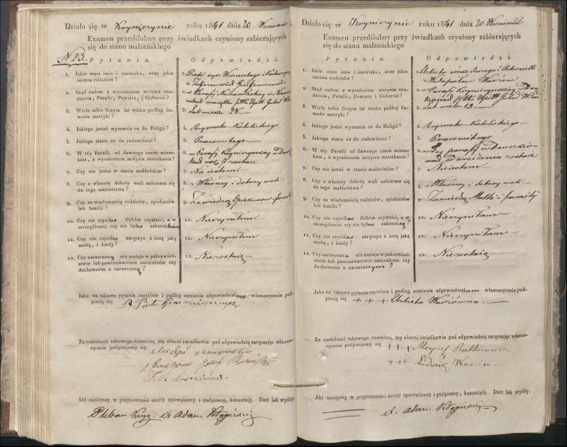 Krinčino Romos katalikų parapijos bažnyčios 1840–1844 metų priešjungtuvinės apklausos knyga