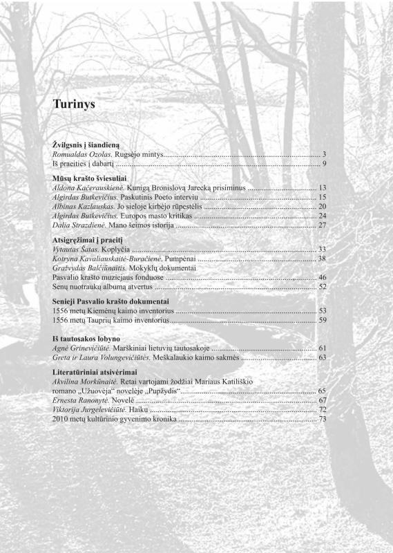 Šiaurietiški atsivėrimai : Pasvalio krašto istorijos ir kultūros žurnalas 2010, nr. 2 (29)
