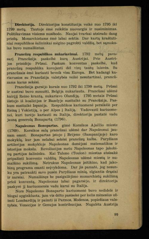 Naujųjų amžių istorija: vadovėlis vidurinėms mokykloms / K. Kliuksinas. – Kaunas: Sakalas, 1936. – 160 p.