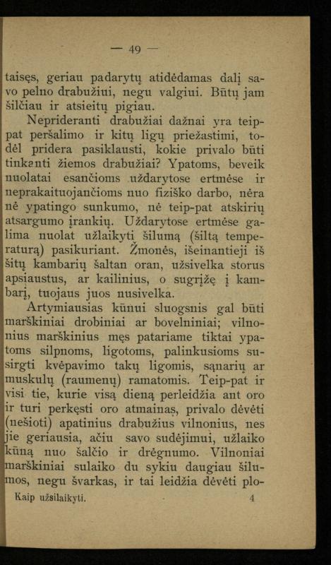 Kaip užsilaikyti pavasarį, vasarą, rudenį ir žiemą / [Otto Gotthilf Traenhart]; pagal d-rą med. L. Volbergą sutaisė d-ras A. Vileišis. – [Vilnius]: [„Vilniaus žinių“ red.], 1906 (Vilnius: „Vilniaus žinių“ sp.). – 91, [1] p.