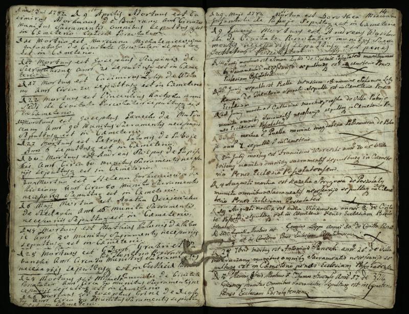 Pušaloto Romos katalikų parapijos bažnyčios 1772–1785 metų mirties metrikų knyga