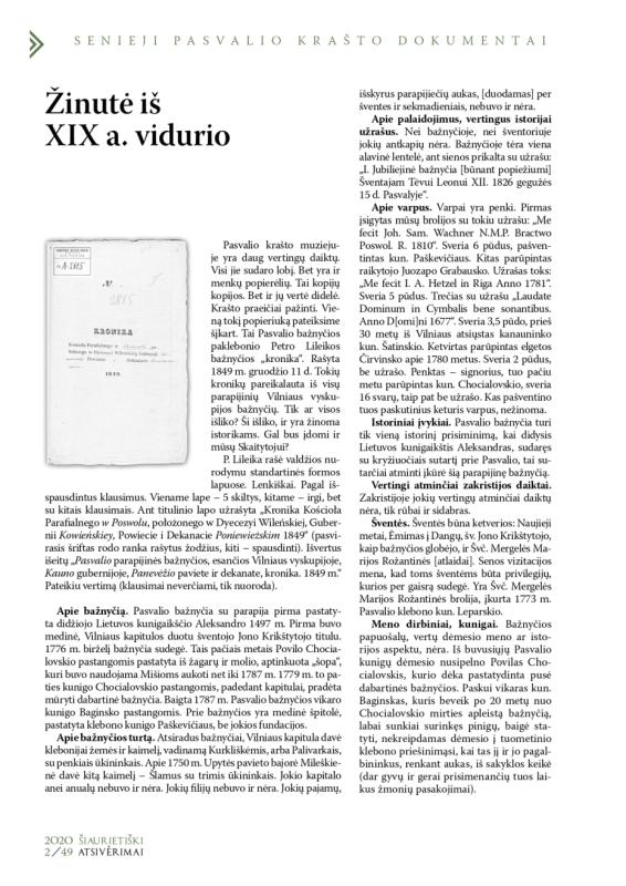 Šiaurietiški atsivėrimai : Pasvalio krašto istorijos ir kultūros žurnalas 2020, nr. 2 (49)