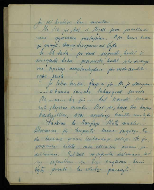 Žurnalisto, literato, vertėjo Kazimiero Pūro kūrybos I sąsiuvinis. Apsakymas (autobiografinė impresija), 1950 m.