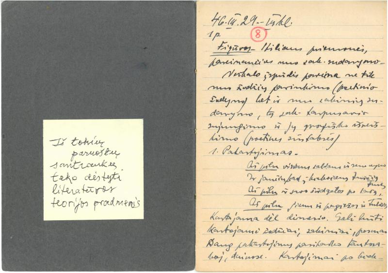Rašytojo, savaitraščio „Tėviškės Žiburiai“ redaktoriaus Česlovo Senkevičiaus parengta literatūros teorijos pradmenų santrauka