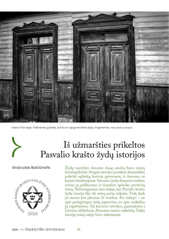 Šiaurietiški atsivėrimai : Pasvalio krašto istorijos ir kultūros žurnalas 2020, nr. 1 (48)