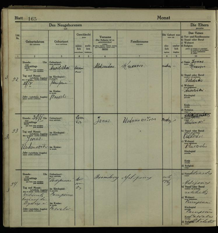 Pumpėnų Romos katalikų parapijos bažnyčios 1916–1921 metų krikšto metrikų knyga