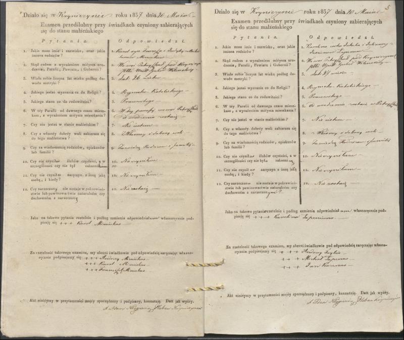Krinčino Romos katalikų parapijos bažnyčios 1837–1839 metų priešjungtuvinės apklausos knyga