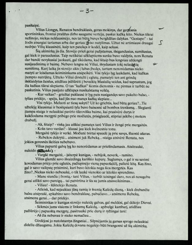 Rašytojo, savaitraščio „Tėviškės Žiburiai“ redaktoriaus Česlovo Senkevičiaus novelė „Nutolstantys žingsniai“