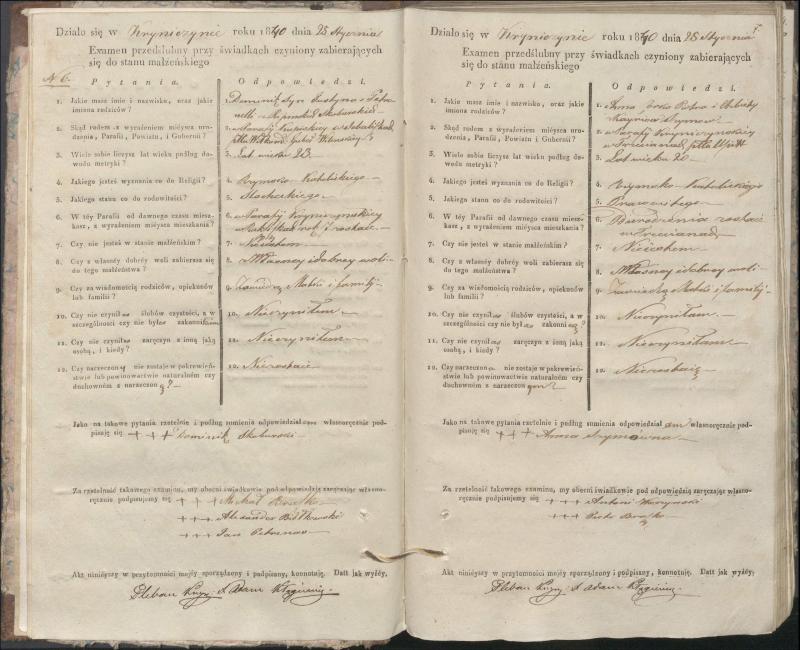 Krinčino Romos katalikų parapijos bažnyčios 1840–1844 metų priešjungtuvinės apklausos knyga