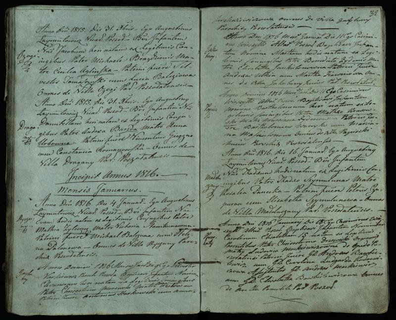 Pušaloto Romos katalikų parapijos bažnyčios 1814–1822 metų krikšto metrikų knyga