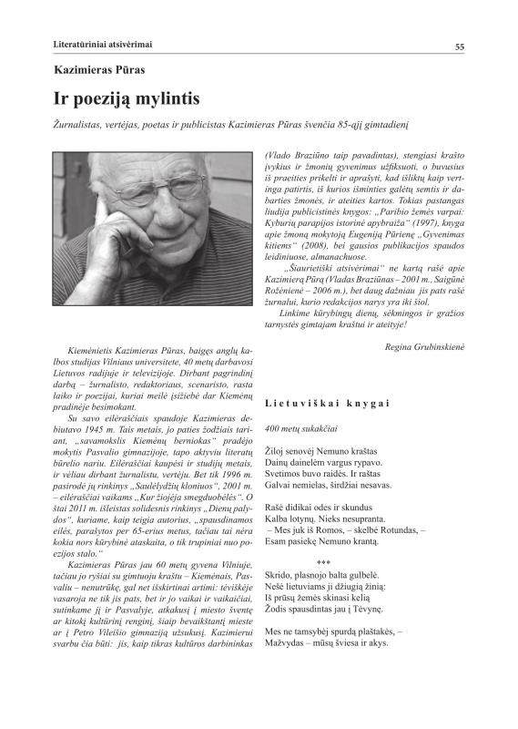 Šiaurietiški atsivėrimai : Pasvalio krašto istorijos ir kultūros žurnalas 2011, nr. 1 (30)