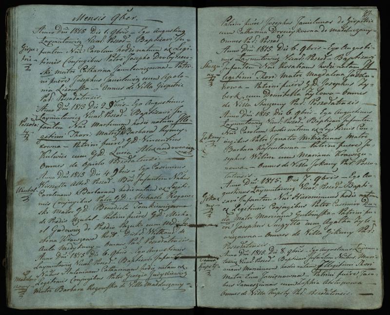 Pušaloto Romos katalikų parapijos bažnyčios 1814–1822 metų krikšto metrikų knyga