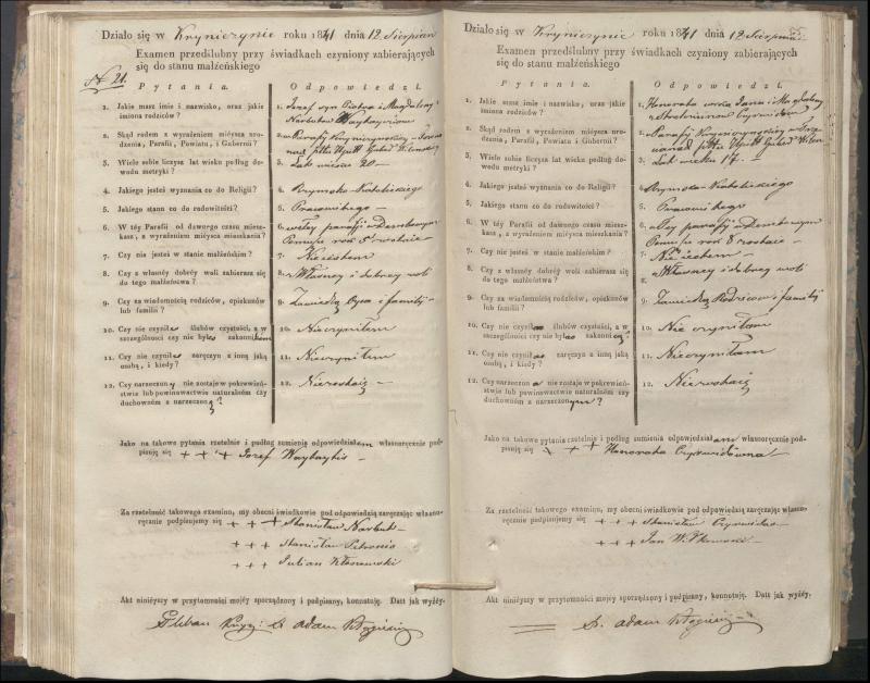 Krinčino Romos katalikų parapijos bažnyčios 1840–1844 metų priešjungtuvinės apklausos knyga