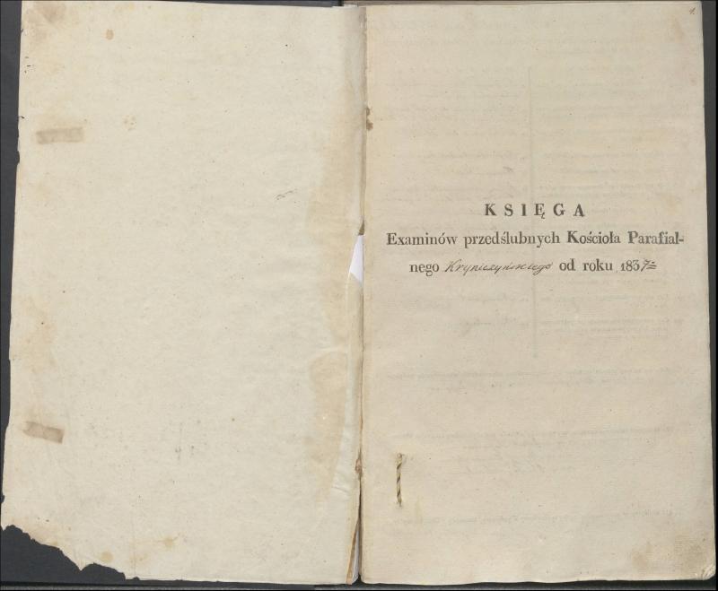Krinčino Romos katalikų parapijos bažnyčios 1837–1839 metų priešjungtuvinės apklausos knyga