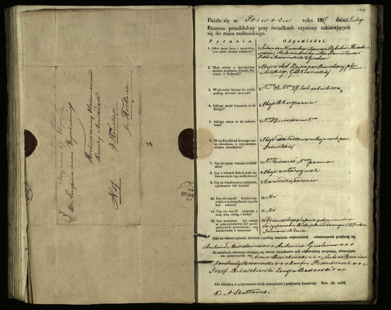 Pasvalio Romos katalikų parapijos bažnyčios 1849–1859 metų priešjungtuvinės apklausos knyga