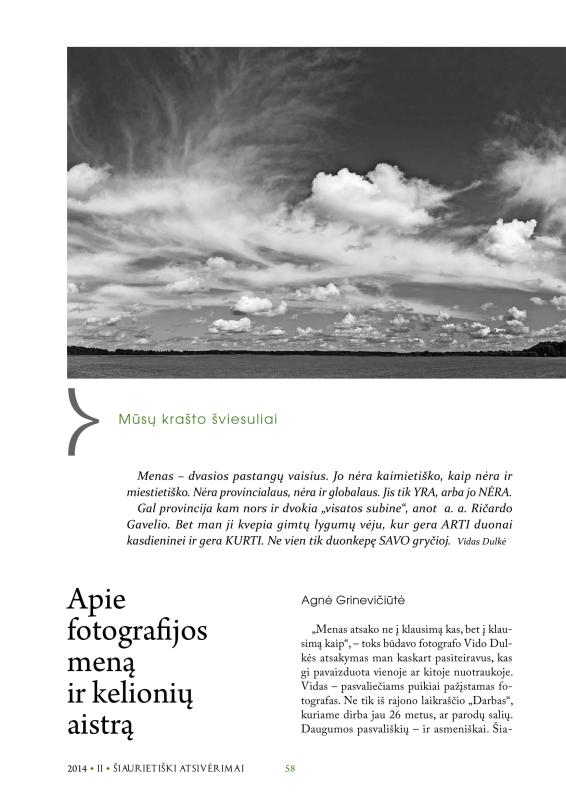 Šiaurietiški atsivėrimai : Pasvalio krašto istorijos ir kultūros žurnalas 2014, nr. 2 (37)