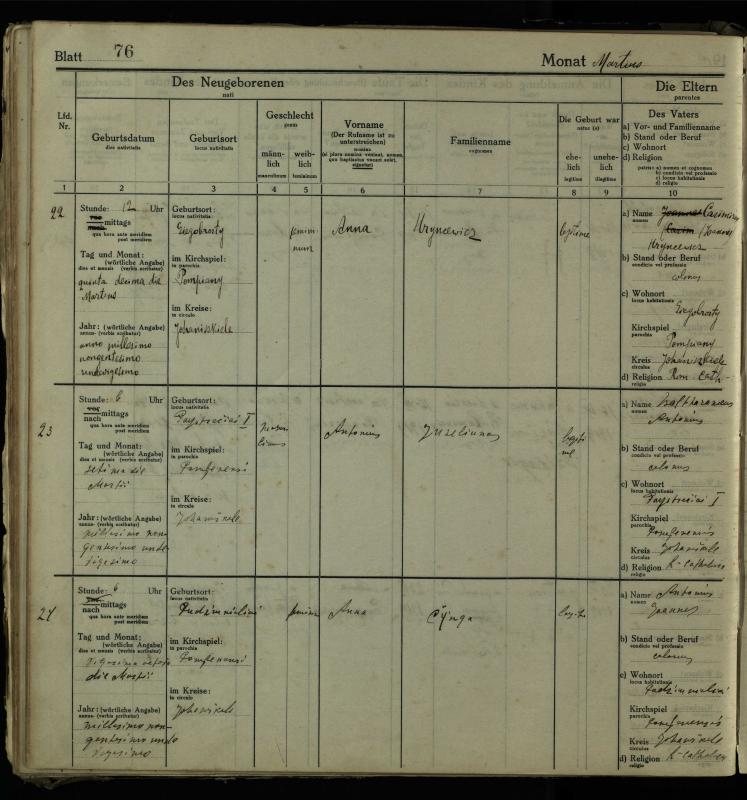 Pumpėnų Romos katalikų parapijos bažnyčios 1916–1921 metų krikšto metrikų knyga