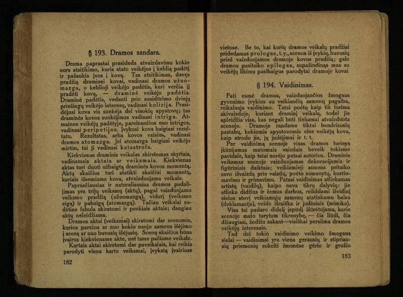 Literatūros teorija : vadovėlis aukštesniosioms mokykloms / K. Bizauskas. – 3 -ias leid. – Kaunas, 1922. – 199 p.