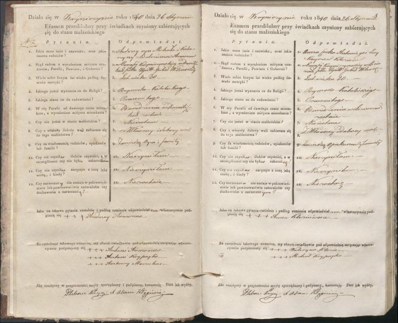 Krinčino Romos katalikų parapijos bažnyčios 1840–1844 metų priešjungtuvinės apklausos knyga