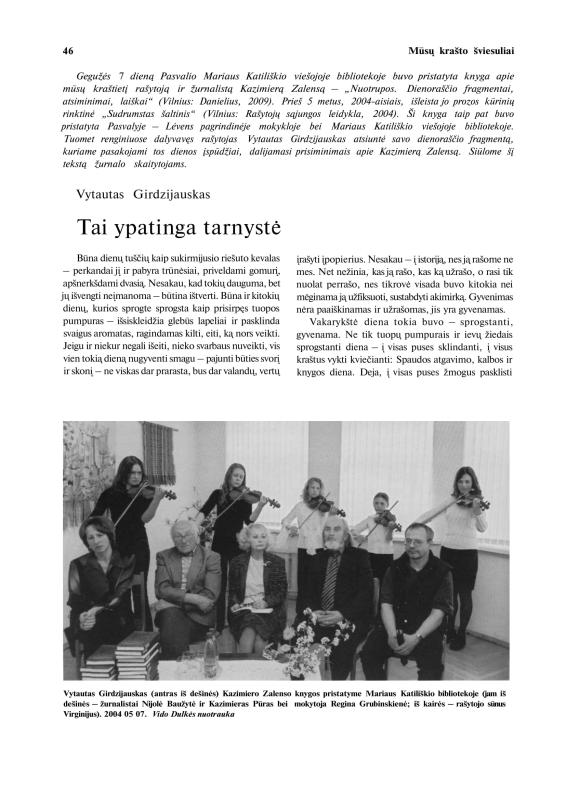 Šiaurietiški atsivėrimai : Pasvalio krašto istorijos ir kultūros žurnalas 2009, nr. 2 (27)