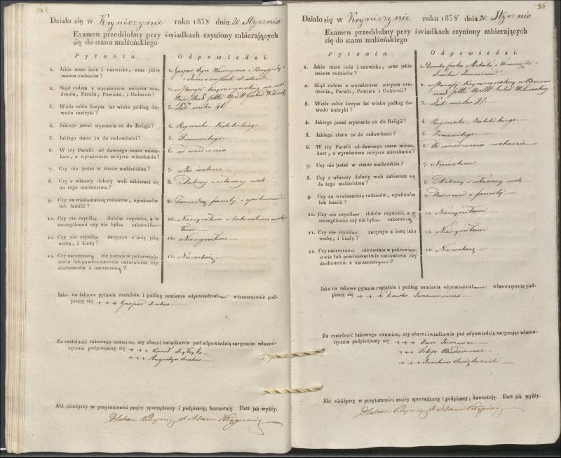 Krinčino Romos katalikų parapijos bažnyčios 1837–1839 metų priešjungtuvinės apklausos knyga