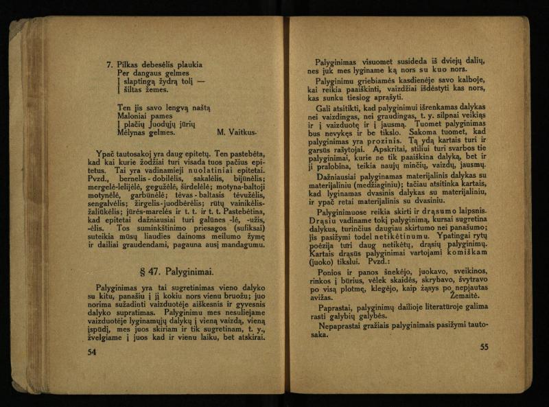 Literatūros teorija : vadovėlis aukštesniosioms mokykloms / K. Bizauskas. – 3 -ias leid. – Kaunas, 1922. – 199 p.
