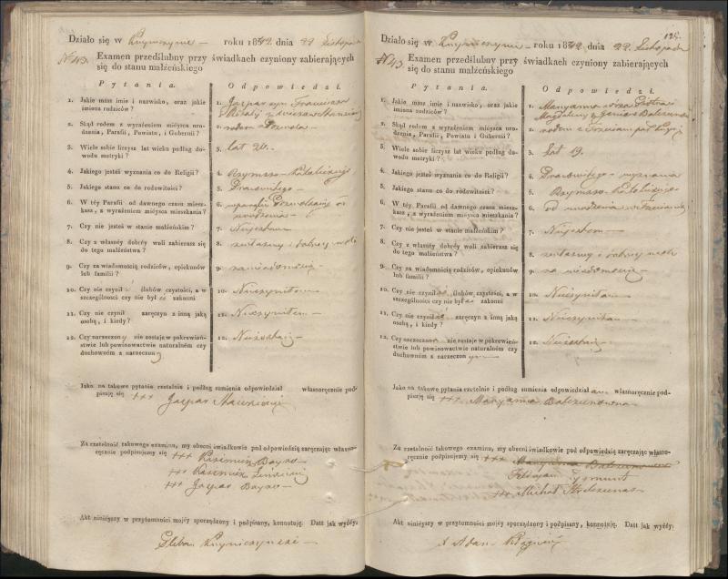 Krinčino Romos katalikų parapijos bažnyčios 1840–1844 metų priešjungtuvinės apklausos knyga