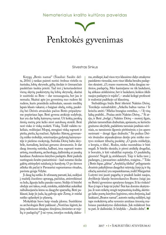 Šiaurietiški atsivėrimai : Pasvalio krašto istorijos ir kultūros žurnalas 2017, nr. 1 (42)