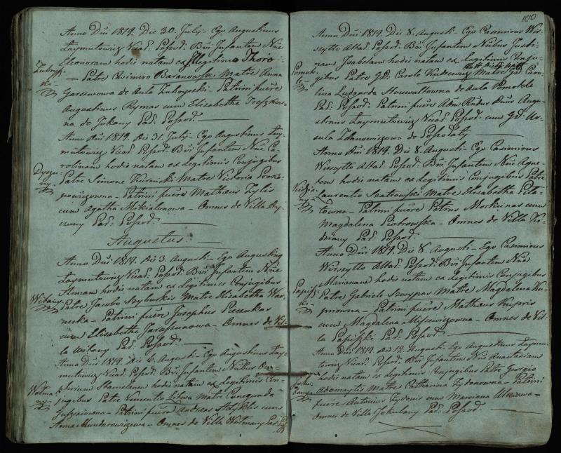 Pušaloto Romos katalikų parapijos bažnyčios 1814–1822 metų krikšto metrikų knyga