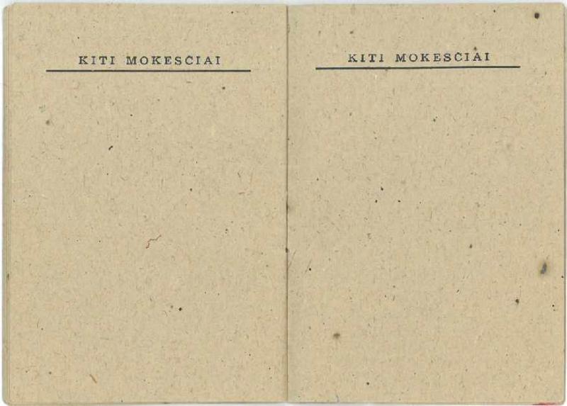Lietuvių tremtinių bendruomenės mokesčių knygelė, išduota Česlovui Senkevičiui. 1948–1950 m.