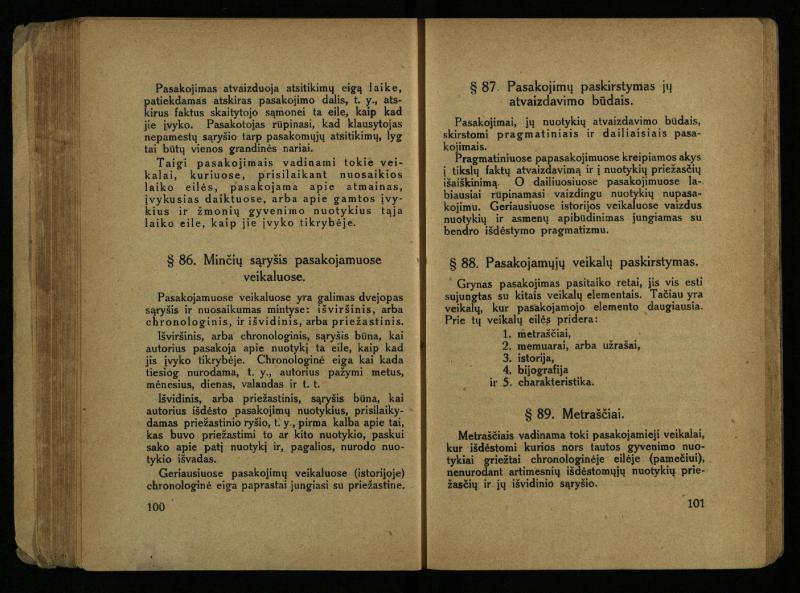 Literatūros teorija : vadovėlis aukštesniosioms mokykloms / K. Bizauskas. – 3 -ias leid. – Kaunas, 1922. – 199 p.