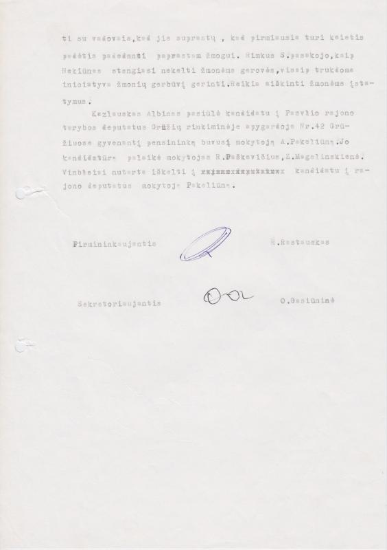 Lietuvos Sąjūdžio Pasvalio rajono tarybos ir grupių koordinatorių posėdžio, įvykusio 1990.10.04 Pasvalio kultūros namuose, PROTOKOLAS Nr. 23
