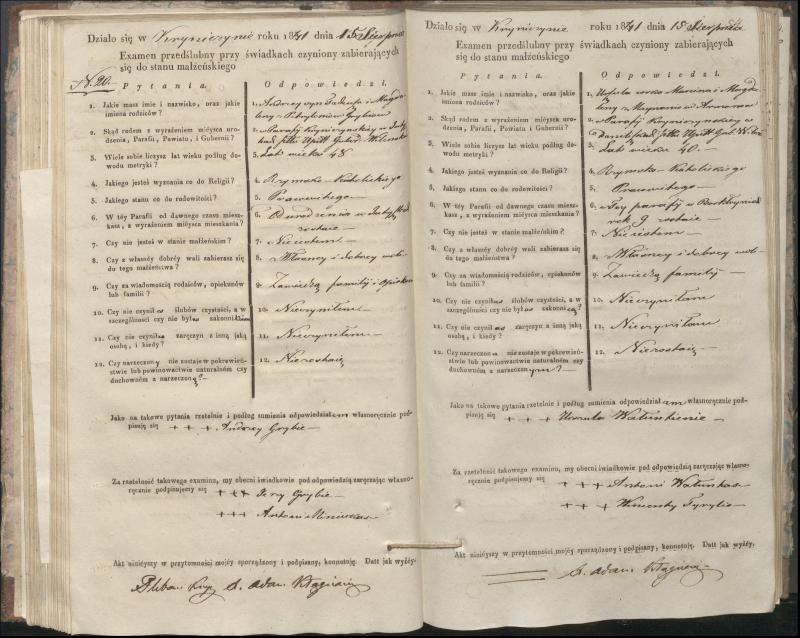 Krinčino Romos katalikų parapijos bažnyčios 1840–1844 metų priešjungtuvinės apklausos knyga