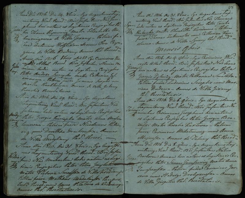 Pušaloto Romos katalikų parapijos bažnyčios 1814–1822 metų krikšto metrikų knyga