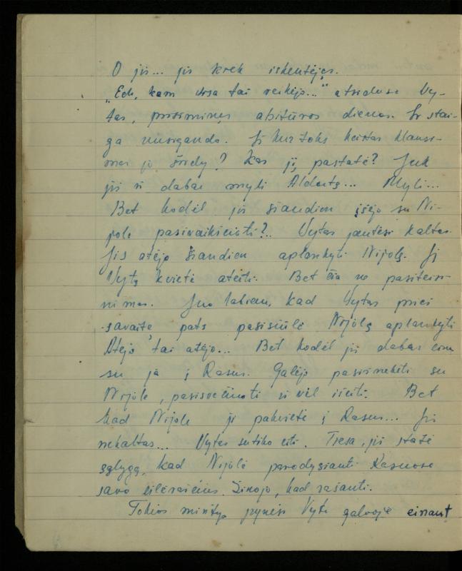 Žurnalisto, literato, vertėjo Kazimiero Pūro kūrybos I sąsiuvinis. Apsakymas (autobiografinė impresija), 1950 m.