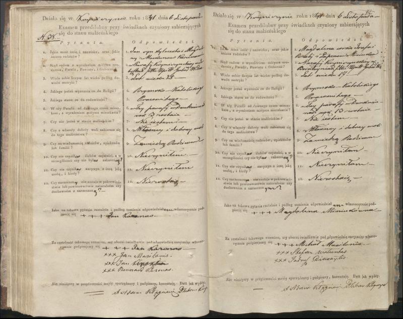 Krinčino Romos katalikų parapijos bažnyčios 1840–1844 metų priešjungtuvinės apklausos knyga